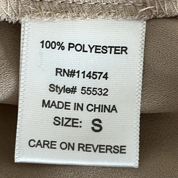 Ro & De Surplice Long Sleeve Hi Lo Hem Blouse in Tan - Size Small - Picture 5 of 6